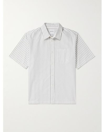 Norse Projects Ivan Striped Organic Cotton Shirt - White
