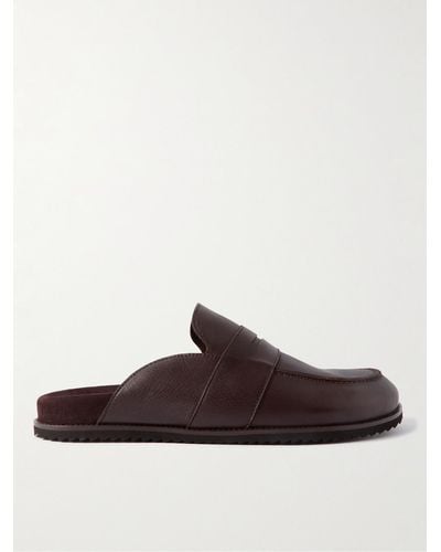 MR P. Slipper in pelle David - Marrone