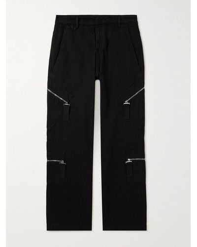 Jacquemus Wide-leg Zip-detailed Cotton-canvas Cargo Trousers - Black