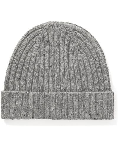 Hartford Ribbed Donegal Wool-blend Beanie - Gray