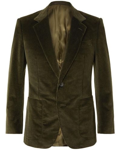 Kingsman Slim-fit Cotton-blend Corduroy Suit Jacket - Green