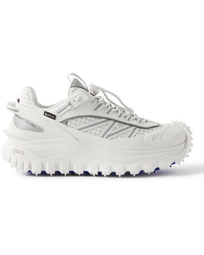 Moncler Trailgrip Gtx Leather-trimmed Mesh And Canvas Sneakers - White