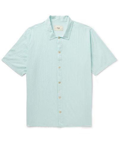 Folk Gabe Cotton-blend Shirt - Blue