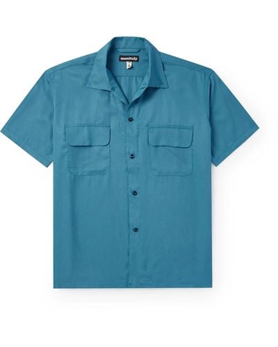 Monitaly 50's Milano Lyocell Shirt - Blue