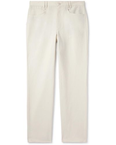 STÒFFA Straight-leg Cotton And Linen-blend Twill Pants - White
