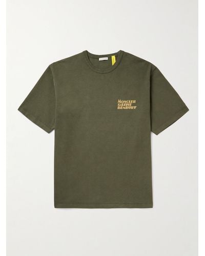 Moncler Genius Salehe Bembury T-Shirt aus Baumwoll-Jersey mit Logoprint - Grün