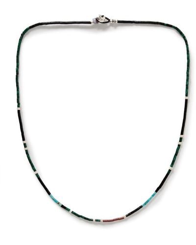 Mikia Silver Multi-stone Beaded Necklace - Metallic