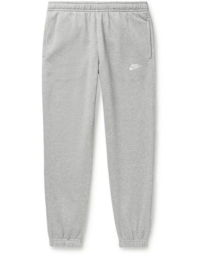 Nike Sportswear Club Tapered Cotton-blend Jersey Sweatpants - Gray