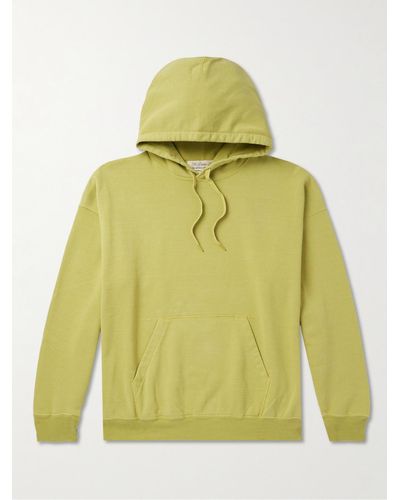 Remi Relief Back Cotton-blend Jersey Hoodie - Yellow