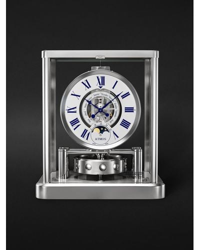 Jaeger-lecoultre Atmos Classique Phases De Lune Perpetual Automatic Rhodium-plated Table Clock - Black