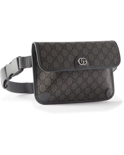 GUCCI Soft GG Supreme Monogram Web Belt Bag Black Grey 1266840