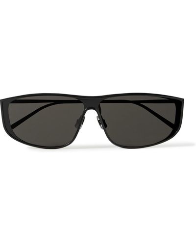 Saint Laurent Luna Rectangular-frame Metal Sunglasses - Black