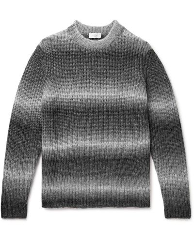 Altea Ribbed Striped Alpaca-blend Sweater - Gray
