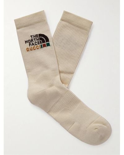Gucci The North Face Ribbed Cotton-blend Jacquard Socks - Multicolour