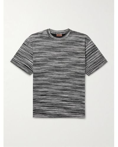 Missoni Space-dyed Cotton-jersey T-shirt - Grey