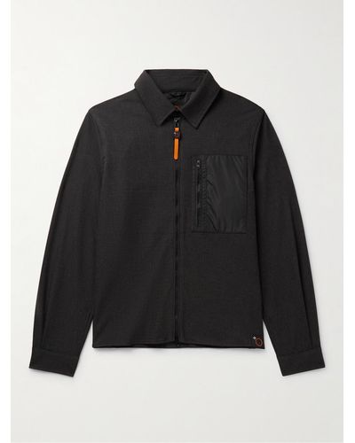 Aspesi Shell-trimmed Twill Shirt Jacket - Black