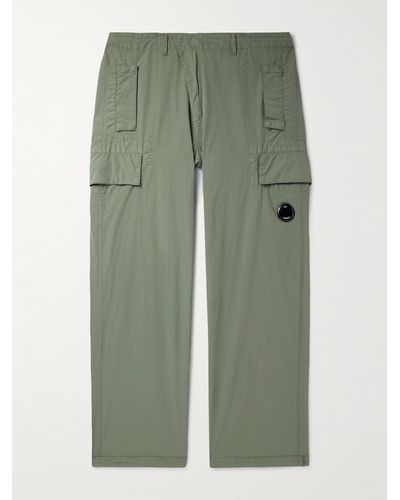 C.P. Company Pantaloni cargo a gamba dritta in ripstop con logo applicato - Verde