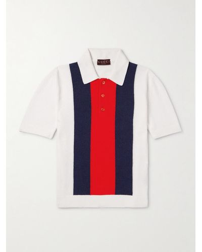 Gucci Cotton-blend Terry Polo Shirt - Red