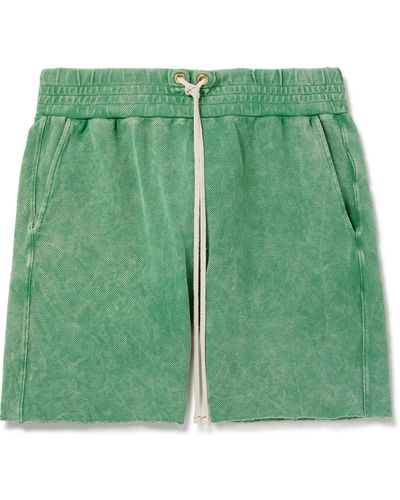 Les Tien Cotton-jersey Piqué Drawstring Shorts - Green