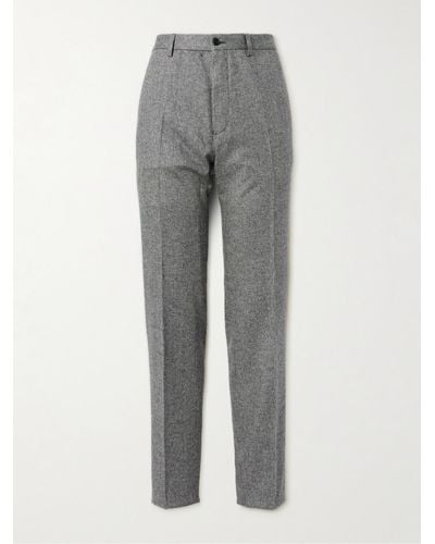 MR P. Phillip Tapered Pleated Wool-blend Trousers - Grey