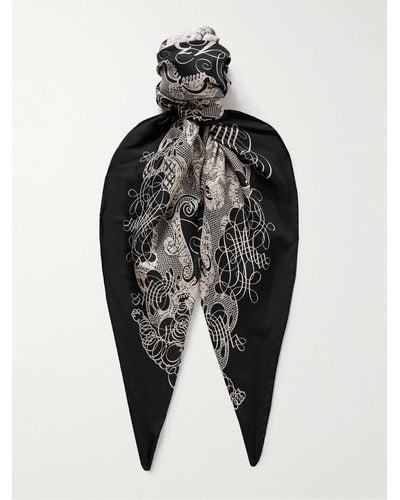 Acne Studios Foulard in twill di seta stampato - Nero