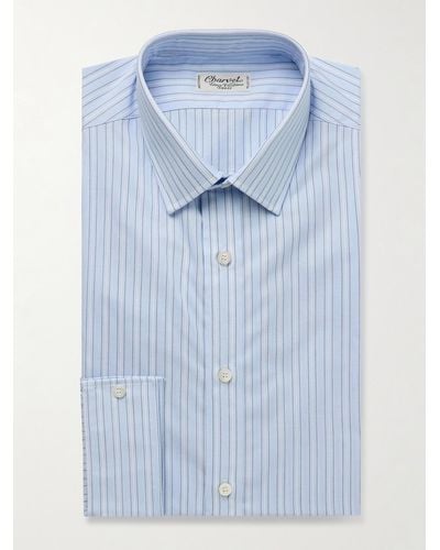 Charvet Striped Cotton-poplin Shirt - Blue