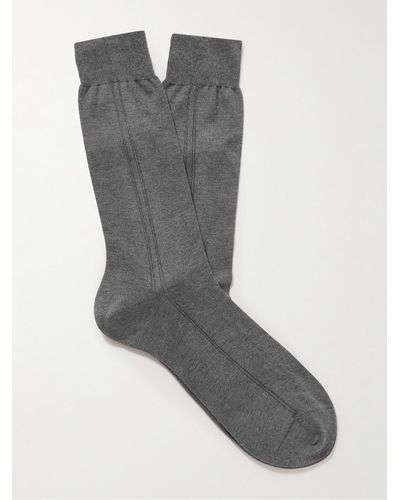 MR P. Ribbed Cotton Socks - Grey