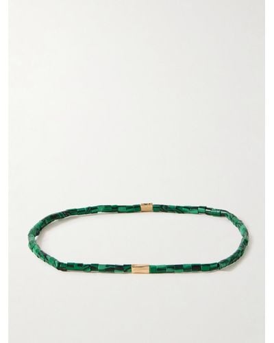 Luis Morais Gold And Malachite Beaded Bracelet - Green