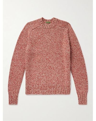 Sid Mashburn Mélange Knitted Wool-blend Sweater - Pink