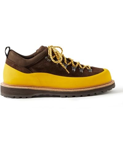 Diemme Throwing Fits Roccia Basso Rubber-trimmed Suede Hiking Boots - Yellow