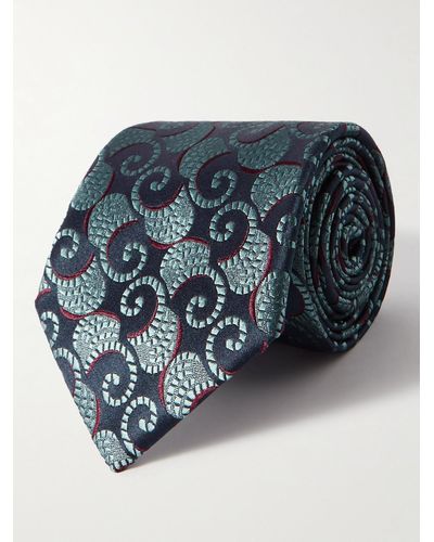 Charvet Cravatta in seta jacquard con stampa paisley - Blu