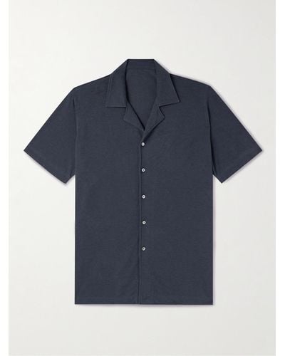 STÒFFA Hemd aus Baumwoll-Piqué mit Reverskragen - Blau