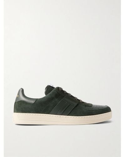 Tom Ford Radcliffe Suede And Leather Trainers - Green