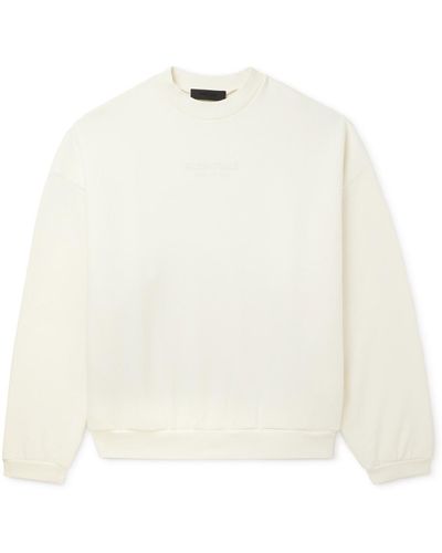 Fear Of God Logo-appliquéd Cotton-blend Jersey Sweatshirt - White