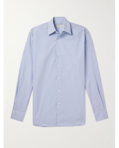 Saman Amel Striped Cotton-poplin Shirt - Blue
