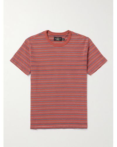 RRL Gestreiftes T-Shirt aus Baumwolle - Pink