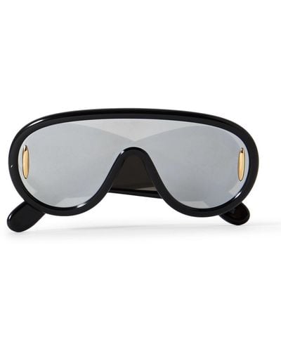 Loewe Paula's Ibiza Wave Mask Oversized D-frame Acetate Sunglasses - Black