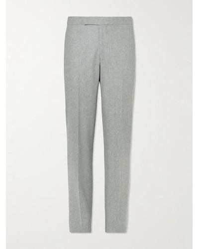 Richard James Tapered Wool Flannel Suit Trousers - Grey