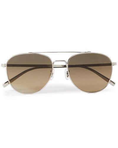 Oliver Peoples Rivetti Aviator-style Titanium Sunglasses - Metallic