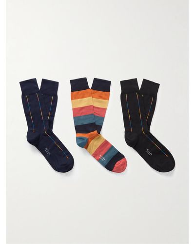 Paul Smith Set aus drei Paar Socken aus einer Stretch-Baumwollmischung - Blau