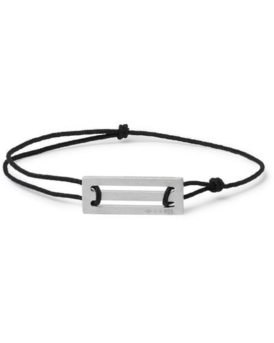 Le Gramme Le 25/10 Cord And Sterling Silver Bracelet - Black