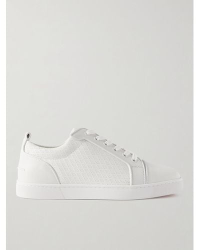 Christian Louboutin Louis Junior Orlato Perforated Leather Trainers - Natural