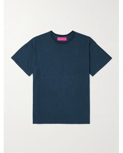 The Elder Statesman T-Shirt aus Jersey aus einer Baumwoll-Leinenmischung - Blau