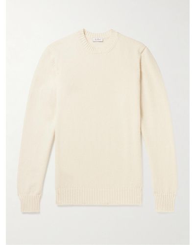 De Petrillo Merino Wool And Cashmere-blend Sweater - Natural