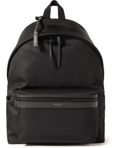 Saint Laurent Leather-trimmed Shell Backpack - Black