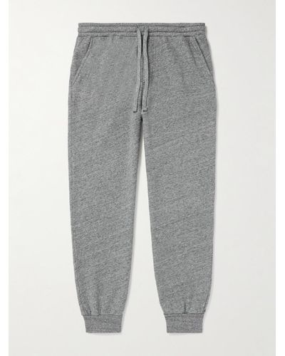 Hartford Joggy Tapered Brushed Cotton-jersey Sweatpants - Grey