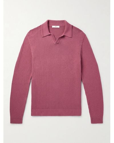 MR P. Textured Organic Cotton Polo Shirt - Pink