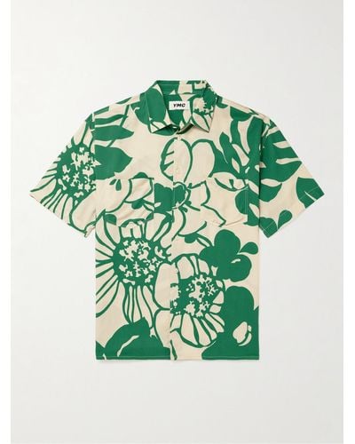 YMC Camicia in twill con stampa floreale Mitchum - Verde