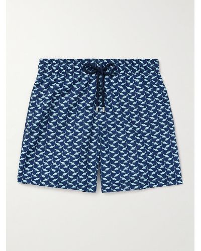 Vilebrequin Moorea Straight-leg Mid-length Printed Econyl® Swim Shorts - Blue