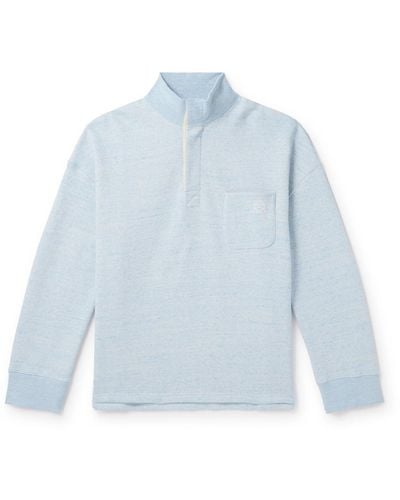 Loewe Logo-embroidered Cotton-jersey Sweatshirt - Blue